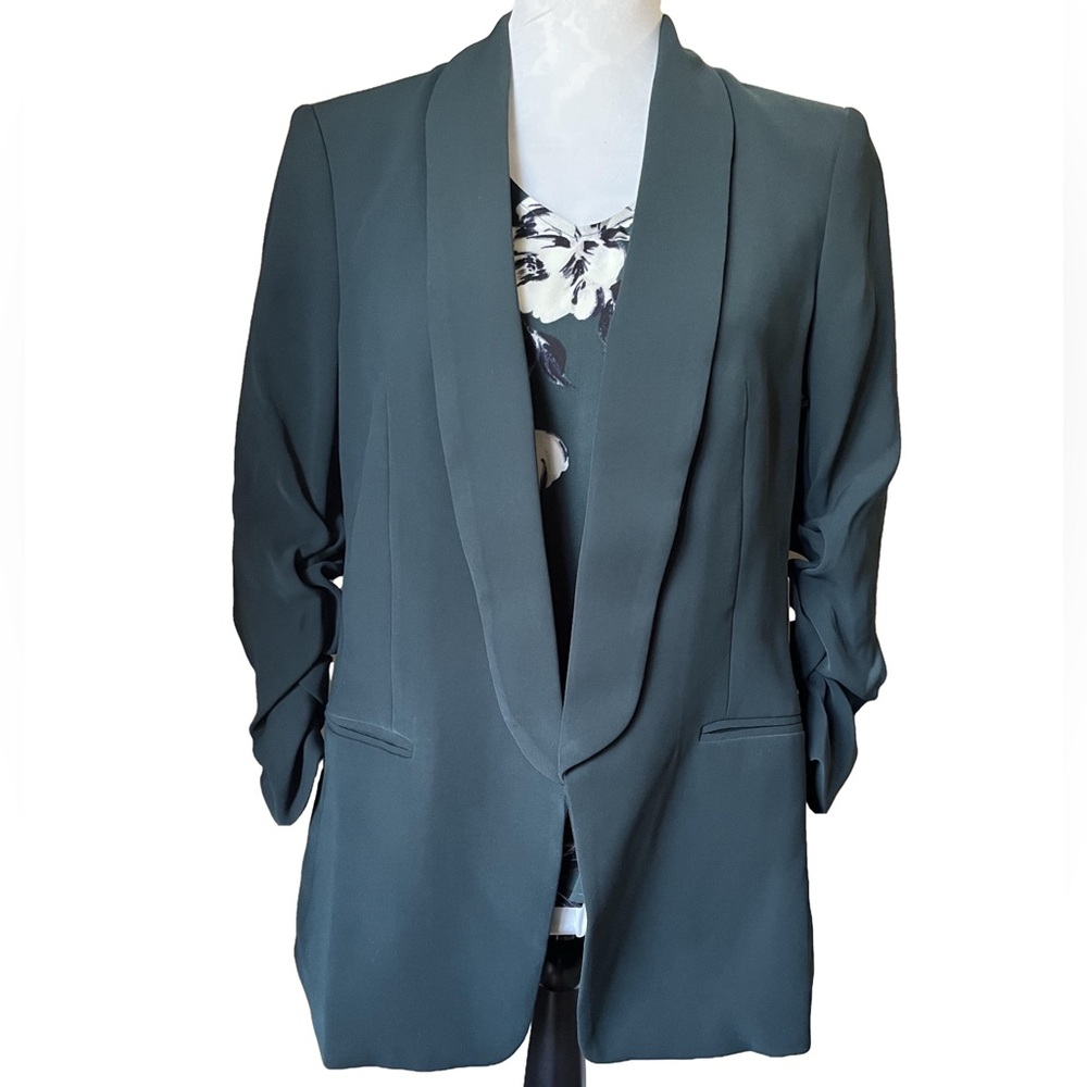 DKNY Hunter Green Women's Scrunched 3/4 Sleeve Blazer 10P